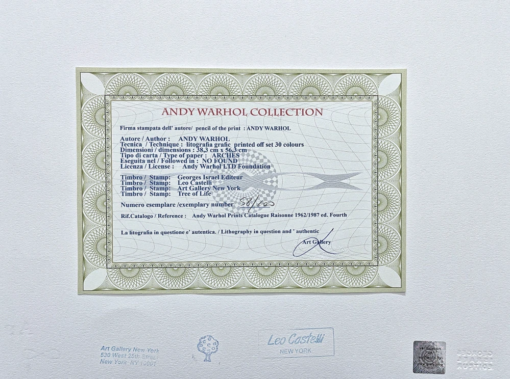 Andy Warhol - Campbell's Soup Tomato Soup zelená na bílém pozadí x/100 - edice Leo Castelli s certifikátem