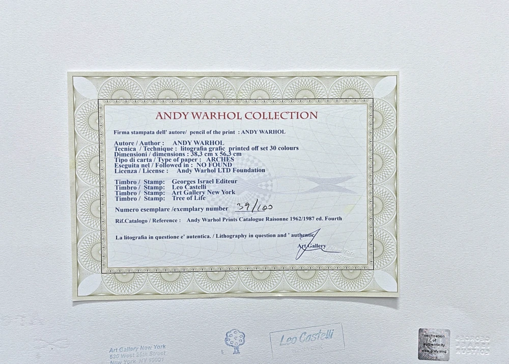 Andy Warhol - Campbell's Soup Tomato Soup žlutá na žlutém pozadí 39/100 - edice Leo Castelli s certifikátem