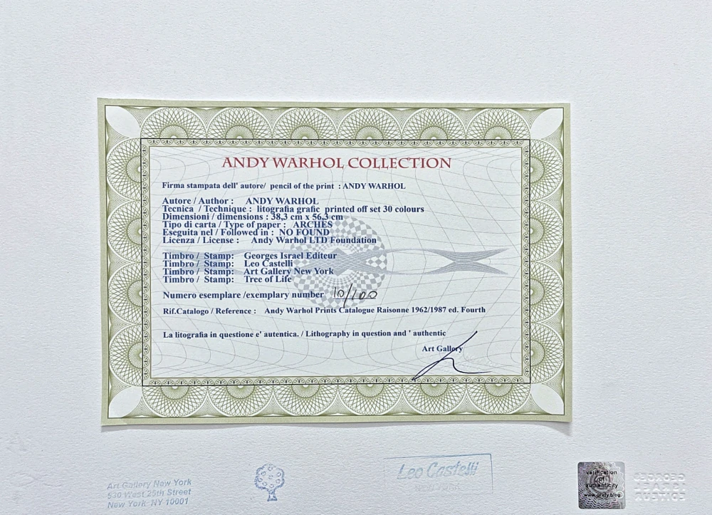 Andy Warhol - Campbell's Soup Tomato Soup modrá na bílém pozadí 10/100 - edice Leo Castelli s certifikátem
