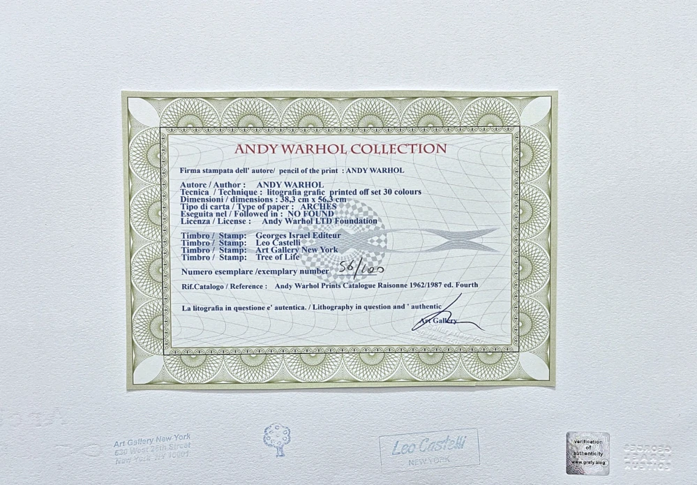 Andy Warhol - Campbell's Vegetable Soup 56/100 - edice Leo Castelli s certifikátem