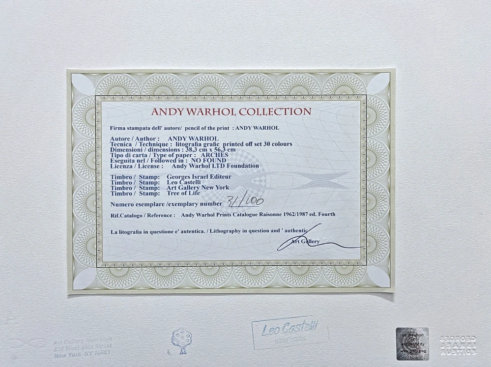 Andy Warhol - Children x/100 - edice Leo Castelli s certifikátem