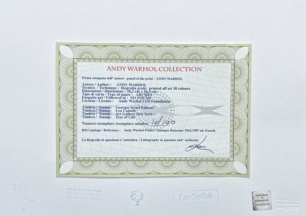 Andy Warhol - 4x Dollar Sign hnědý 10/100 - edice Leo Castelli s certifikátem