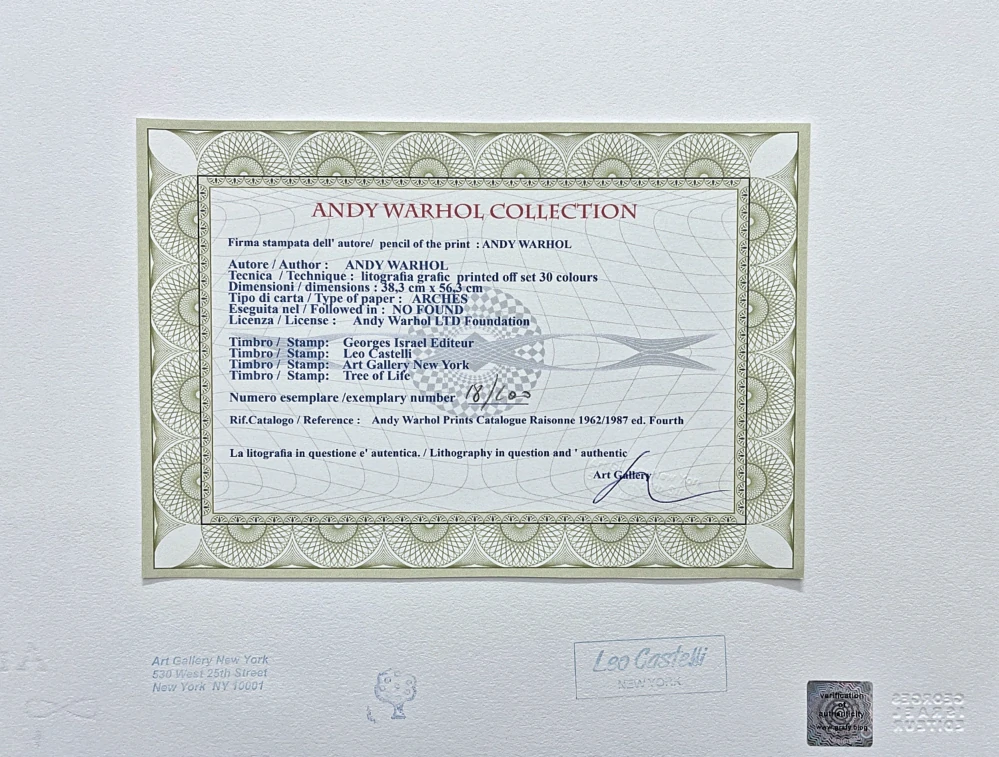 Andy Warhol - Coty Parfumes 18/100 - edice Leo Castelli s certifikátem