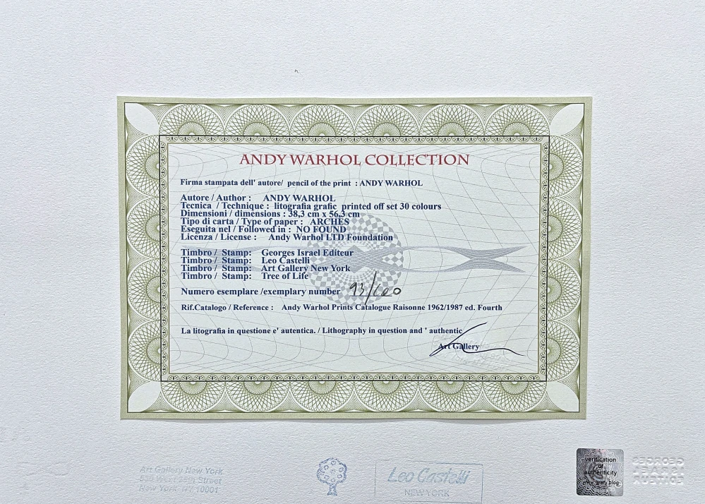 Andy Warhol - Moonwalk červeno-béžový 93/100 - edice Leo Castelli s certifikátem