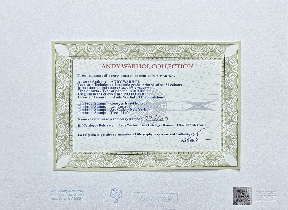 Andy Warhol - Moonwalk bílo-modrý 27/100 - edice Leo Castelli s certifikátem
