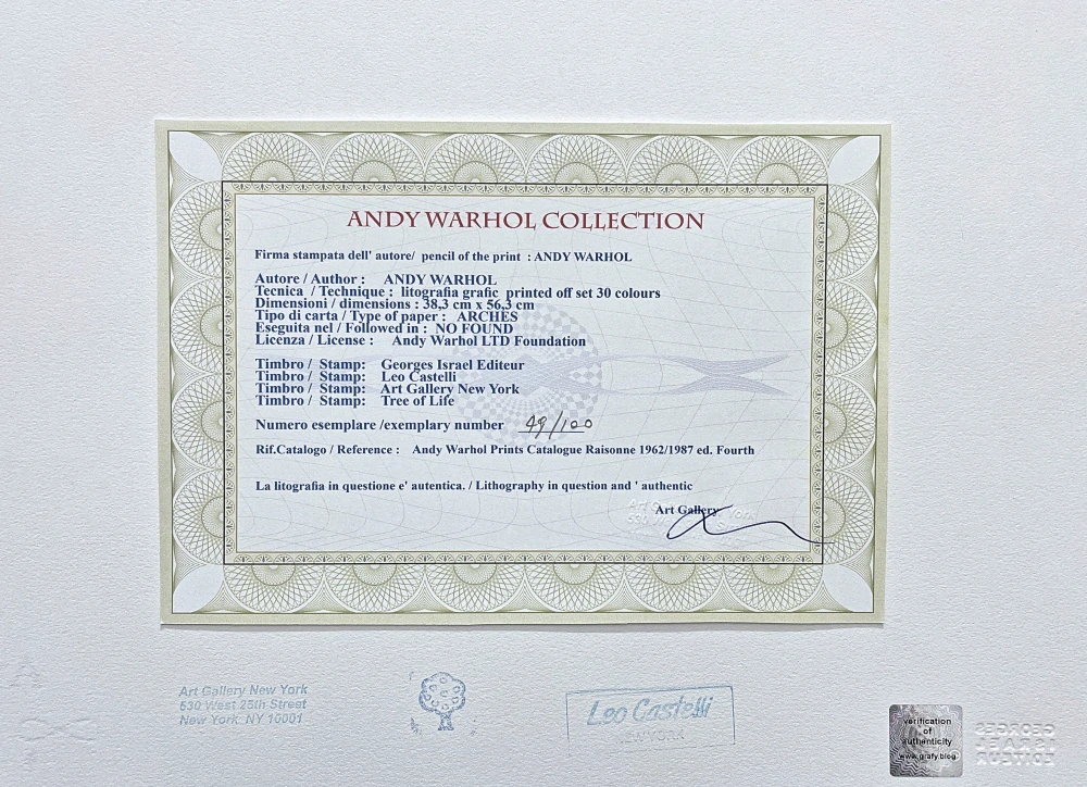 Andy Warhol - Moonwalk černo-tyrkysový 49/100 - edice Leo Castelli s certifikátem