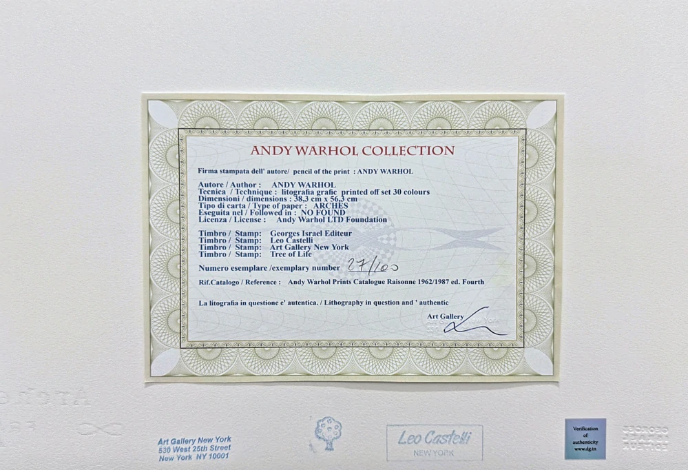 Andy Warhol - The Last Supper modrá x/100 - edice Leo Castelli s certifikátem