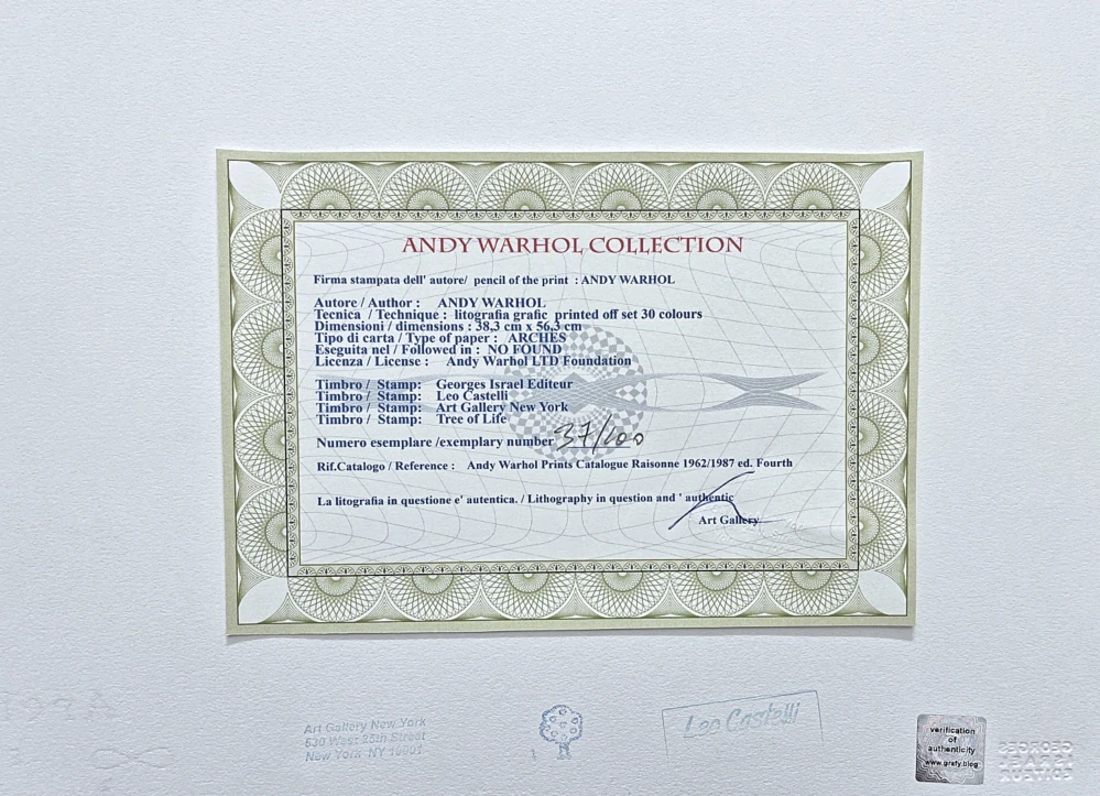 Andy Warhol - Love růžovo-žlutý x/100 - edice Leo Castelli s certifikátem