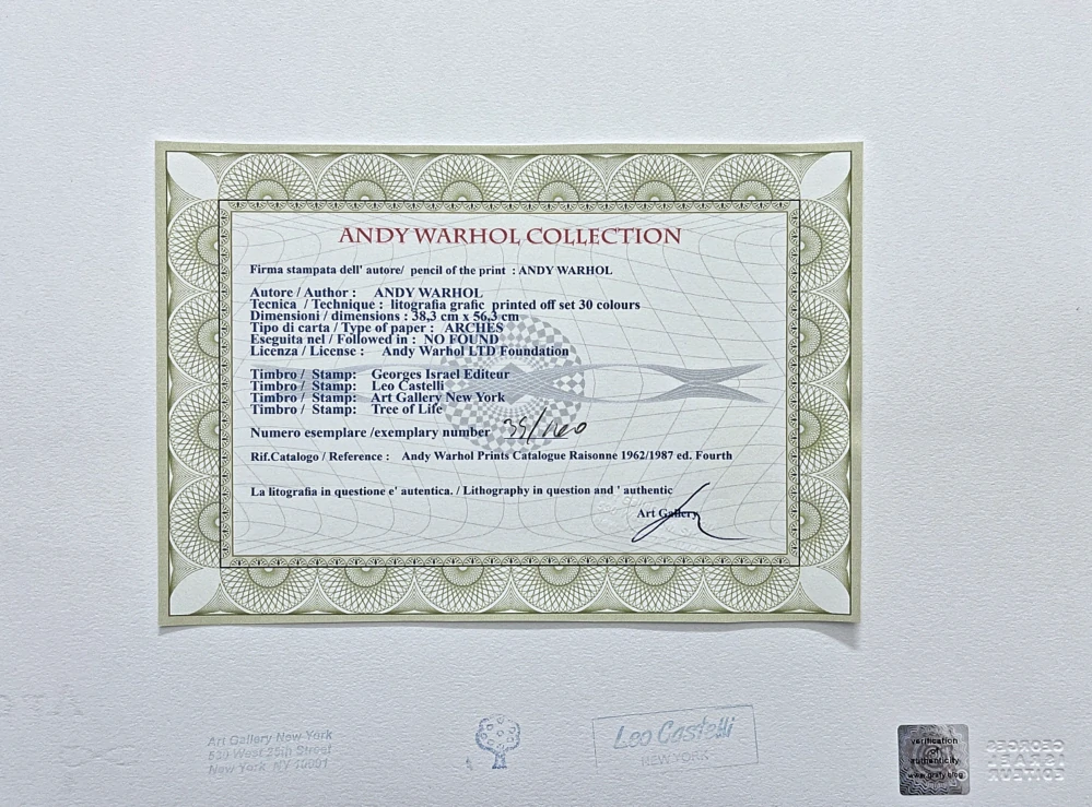 Andy Warhol - Letter to the world 35/100 - edice Leo Castelli s certifikátem