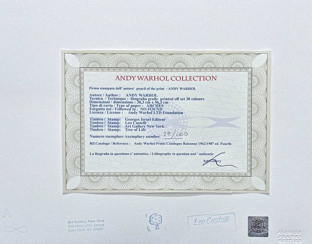 Andy Warhol - Superman růžovo-žlutý 27/100 - edice Leo Castelli s certifikátem