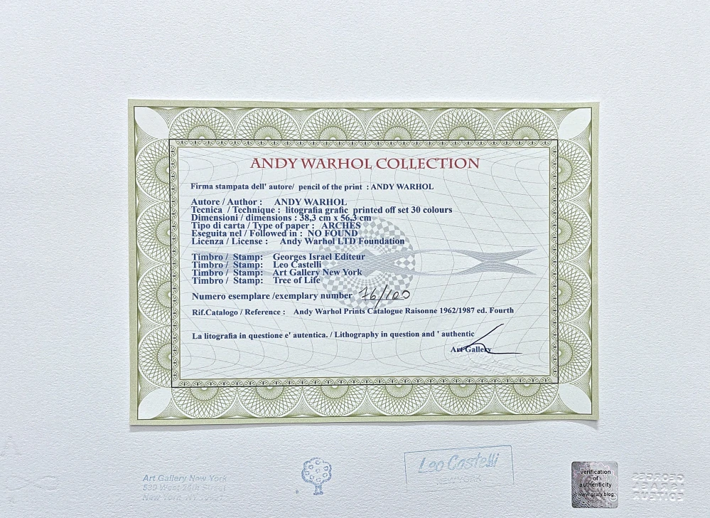 Andy Warhol - 9x Superman barevný 76/100 - edice Leo Castelli s certifikátem