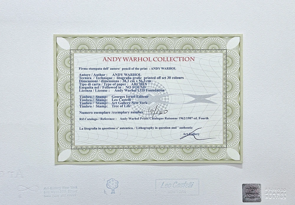 Andy Warhol - Mother Goose 10/100 - edice Leo Castelli s certifikátem