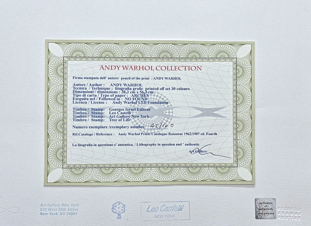 Andy Warhol - Mickey Mouse červeno-zeleno-modrý 42/100 - edice Leo Castelli s certifikátem