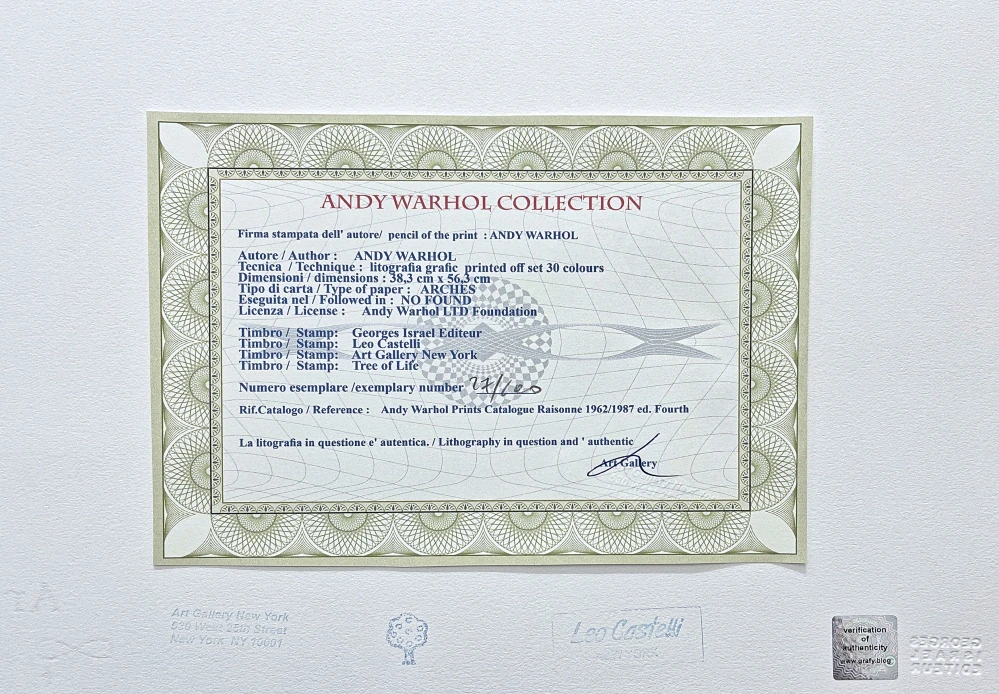 Andy Warhol - Giant Panda žlutá 27/100 - edice Leo Castelli s certifikátem
