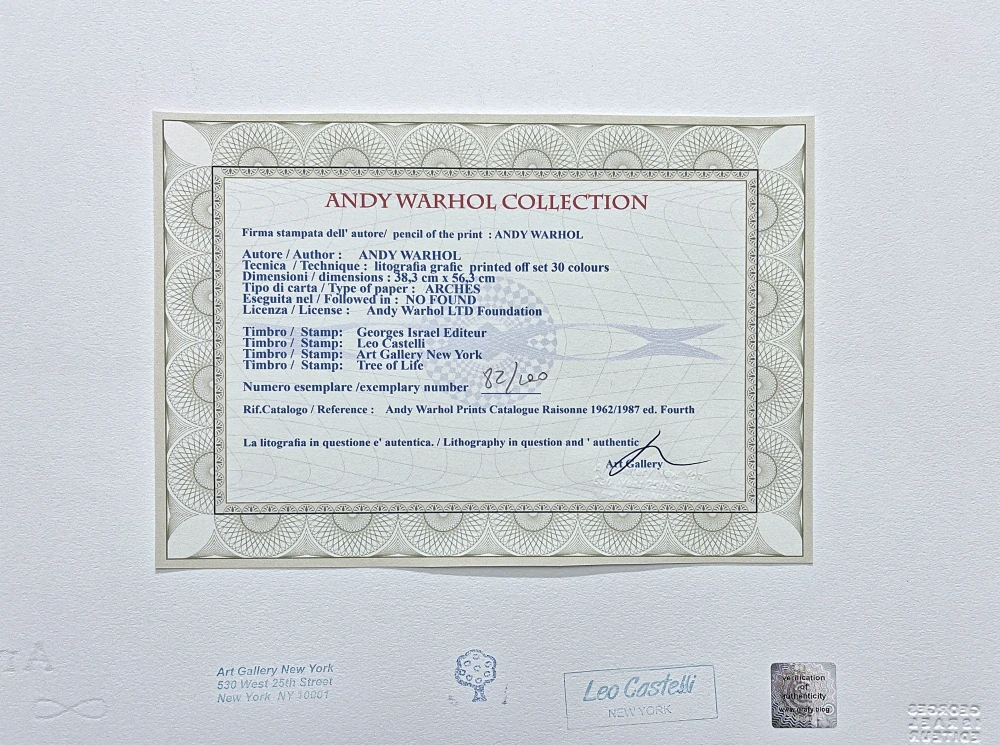 Andy Warhol - The Great Cat Head růžová x/100 - edice Leo Castelli s certifikátem