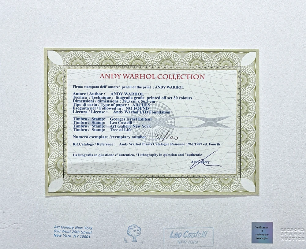 Andy Warhol - The Great Cat Head černo-bílá 31/100 - edice Leo Castelli s certifikátem