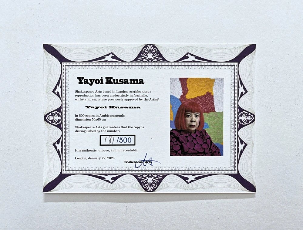Yayoi Kusama - Butterflies 181/500 - signováno, číslovaná edice, 50x65 cm