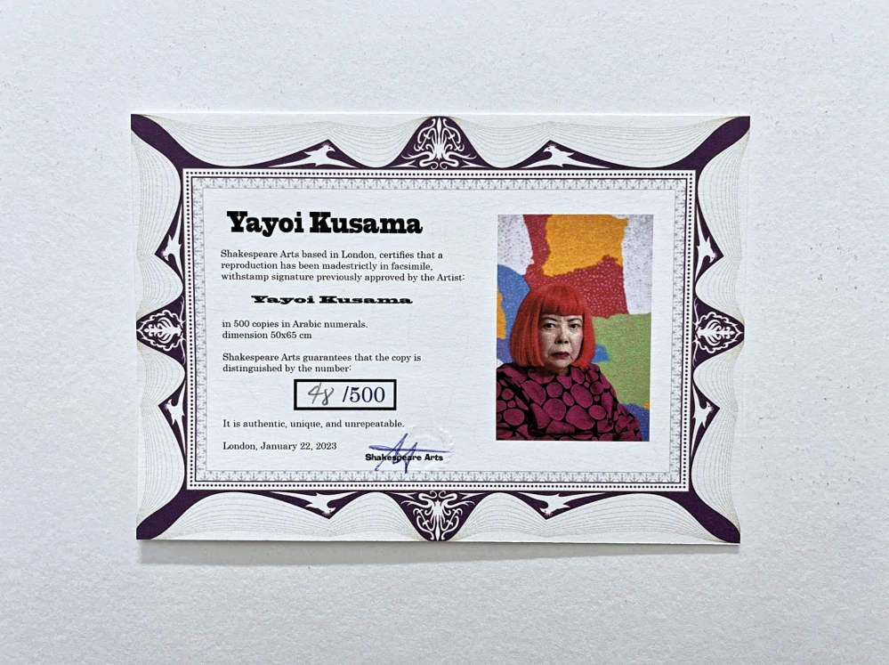 Yayoi Kusama - Flowers in the vase x/500 - signováno, číslovaná edice, 50x65 cm