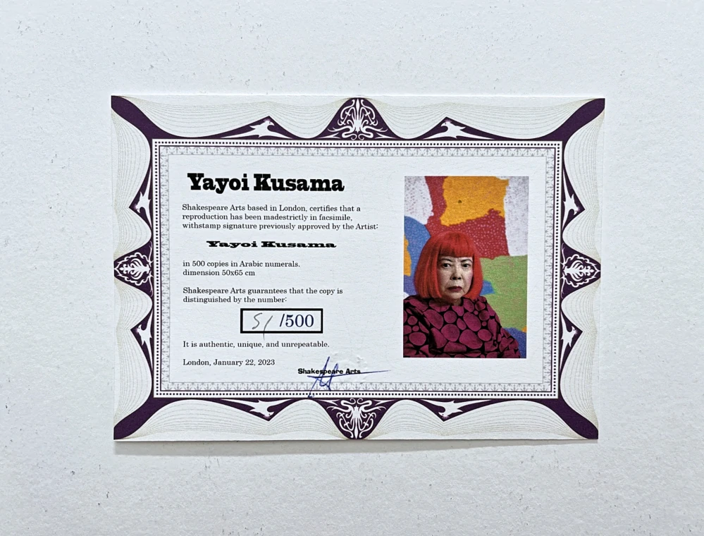 Yayoi Kusama - Lilies x/500 - signováno, číslovaná edice, 50x65 cm