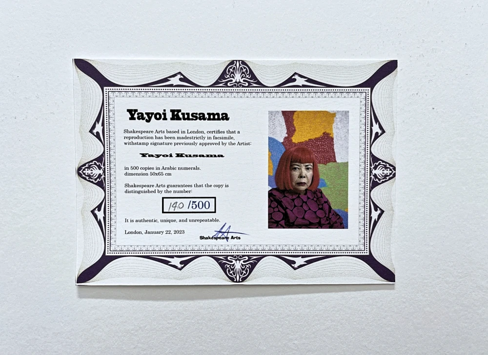 Yayoi Kusama - Love forever x/500 - signováno, číslovaná edice, 50x65 cm