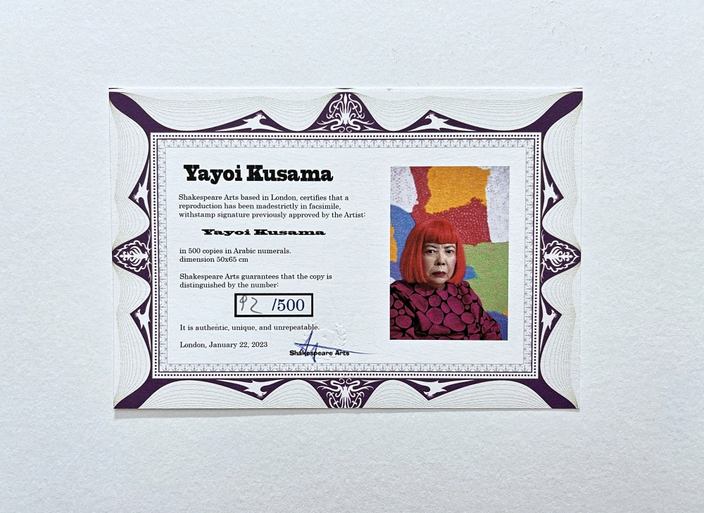 Yayoi Kusama - Pears and cherries 92/500 - signováno, číslovaná edice, 50x65 cm