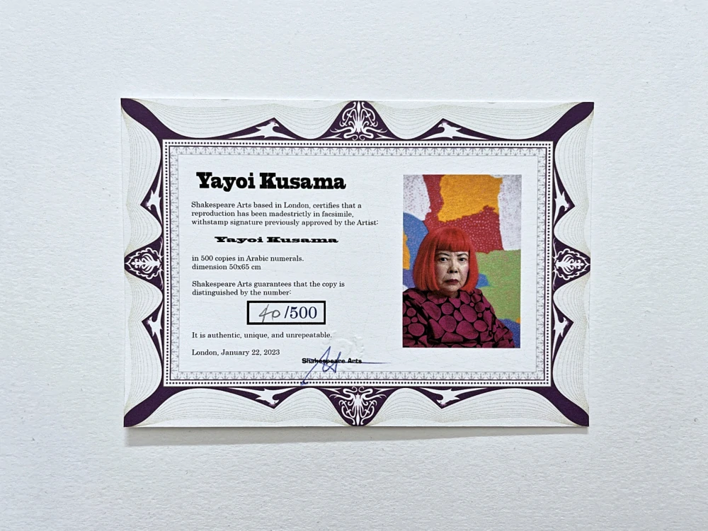 Yayoi Kusama - Dancing Pumpkin černá 40/500 - signováno, číslovaná edice, 65x50 cm