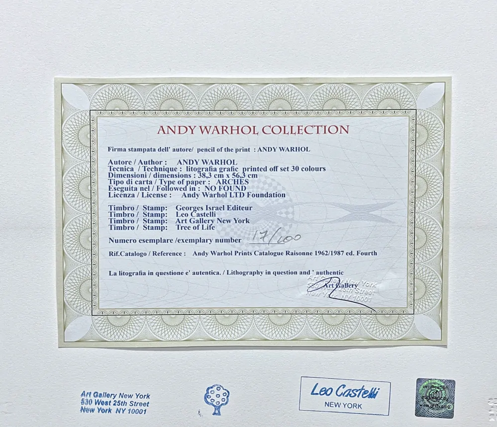 Andy Warhol - Marilyn Monroe červená 17/100 - edice Leo Castelli s certifikátem