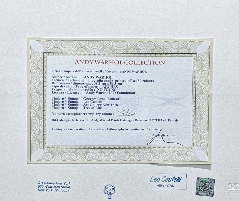 Andy Warhol - Chanel hnědo-modrý x/100 - edice Leo Castelli s certifikátem
