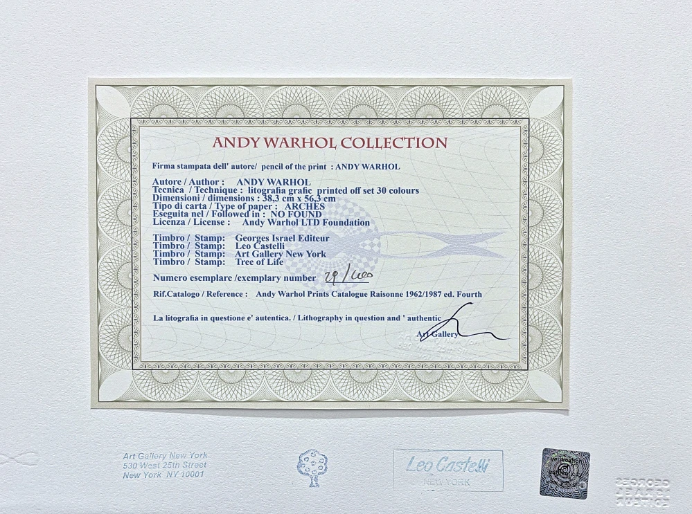 Andy Warhol - Tree Frog červená na modrém pozadí 29/100 - edice Leo Castelli s certifikátem