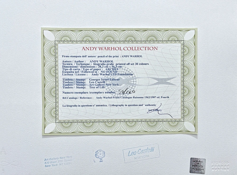 Andy Warhol - Horse 50/100 - edice Leo Castelli s certifikátem