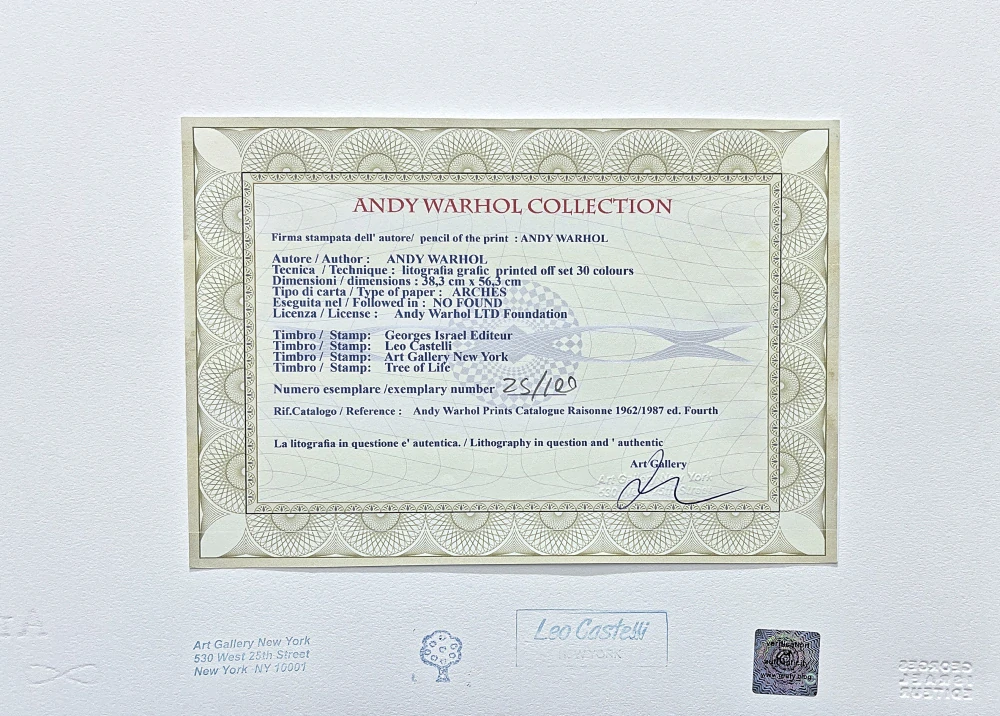 Andy Warhol - James Dean růžový x/100 - edice Leo Castelli s certifikátem