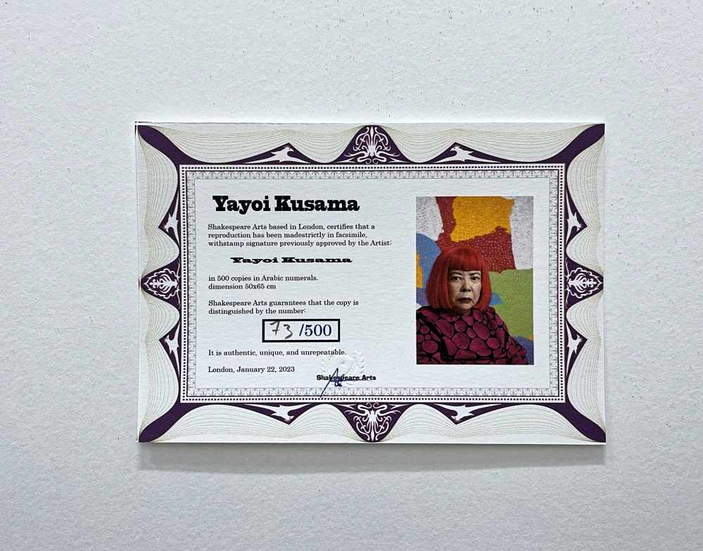 Yayoi Kusama - Sunflowers 73/500 - signováno, číslovaná edice, 50x65 cm