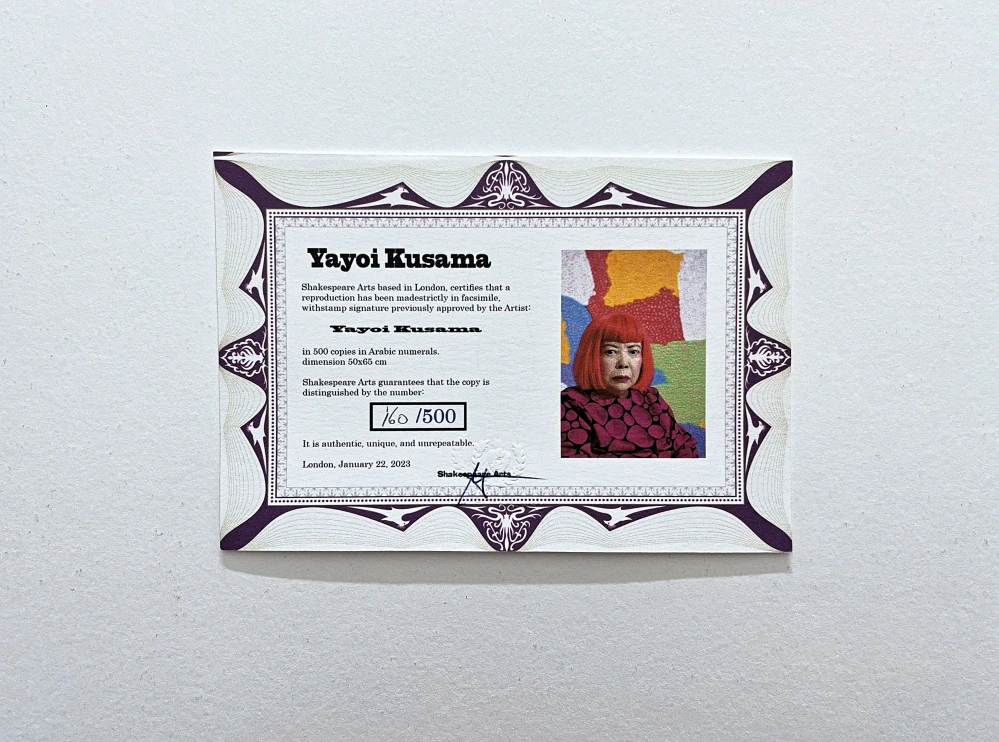 Yayoi Kusama - Girl with butterflies 160/500 - signováno, číslovaná edice, 50x65 cm