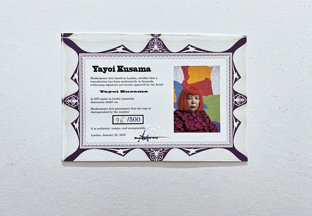 Yayoi Kusama - Lizards and pumpkins x/500 - signováno, číslovaná edice, 50x65 cm