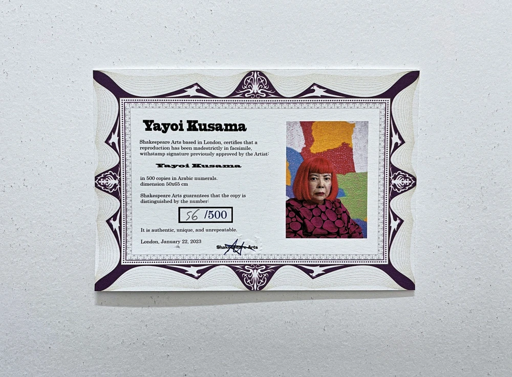 Yayoi Kusama - Ashtray 56/500 - signováno, číslovaná edice, 50x65 cm
