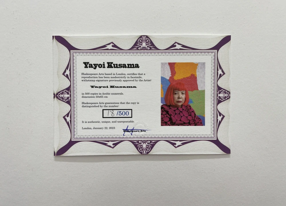 Yayoi Kusama - Colorful pumpkin x/500 - signováno, číslovaná edice, 50x65 cm