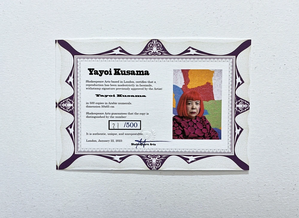 Yayoi Kusama - Yellow pumpkin on black III x/500 - signováno, číslovaná edice, 65x50 cm