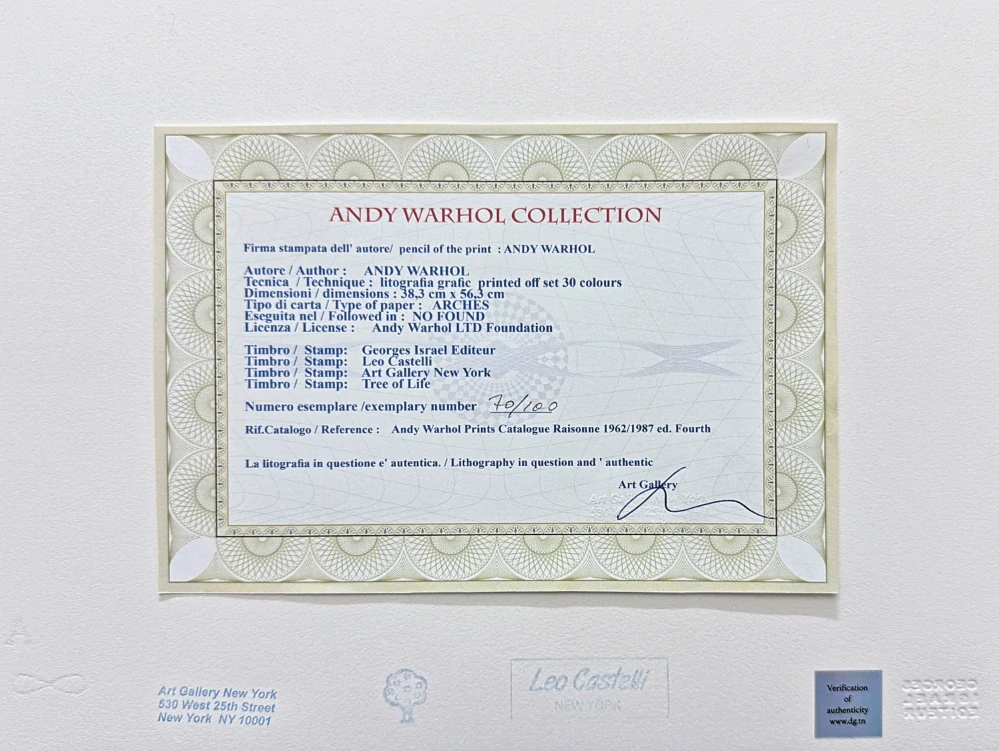 Andy Warhol - Male torso 70/100 - edice Leo Castelli s certifikátem