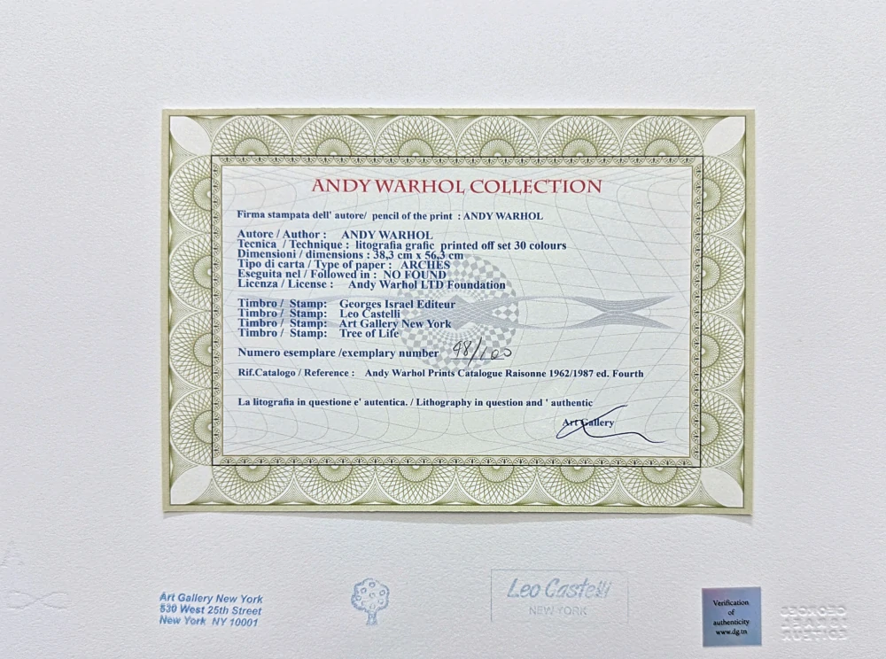 Andy Warhol - Walking torso 48/100 - edice Leo Castelli s certifikátem