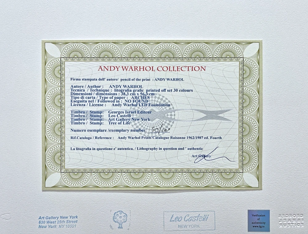 Andy Warhol - Tree Frog černá 50/100 - edice Leo Castelli s certifikátem