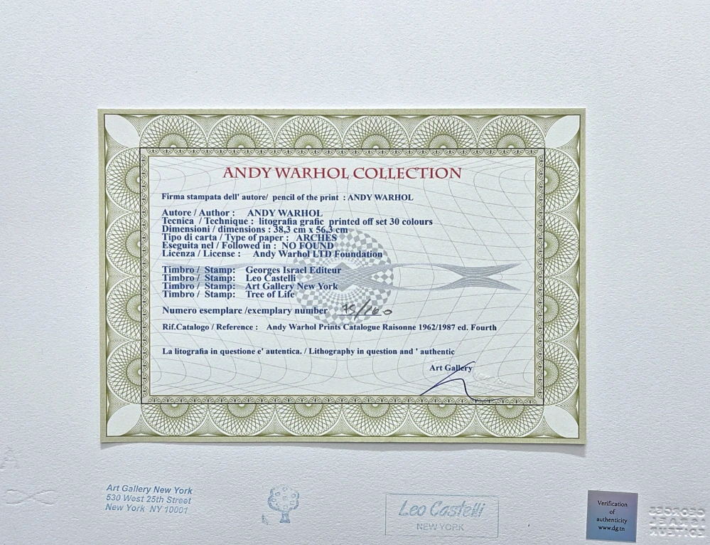 Andy Warhol - Dick Tracy portrét 75/100 - edice Leo Castelli s certifikátem