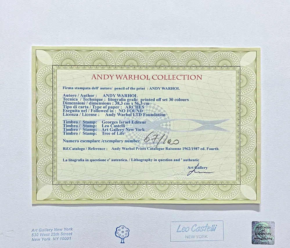 Andy Warhol - Mickey Mouse barevná koláž 67/100 - edice Leo Castelli s certifikátem