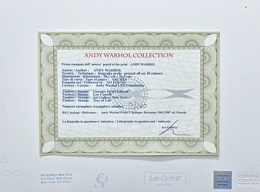 Andy Warhol - Dennis Hopper x/100 - edice Leo Castelli s certifikátem