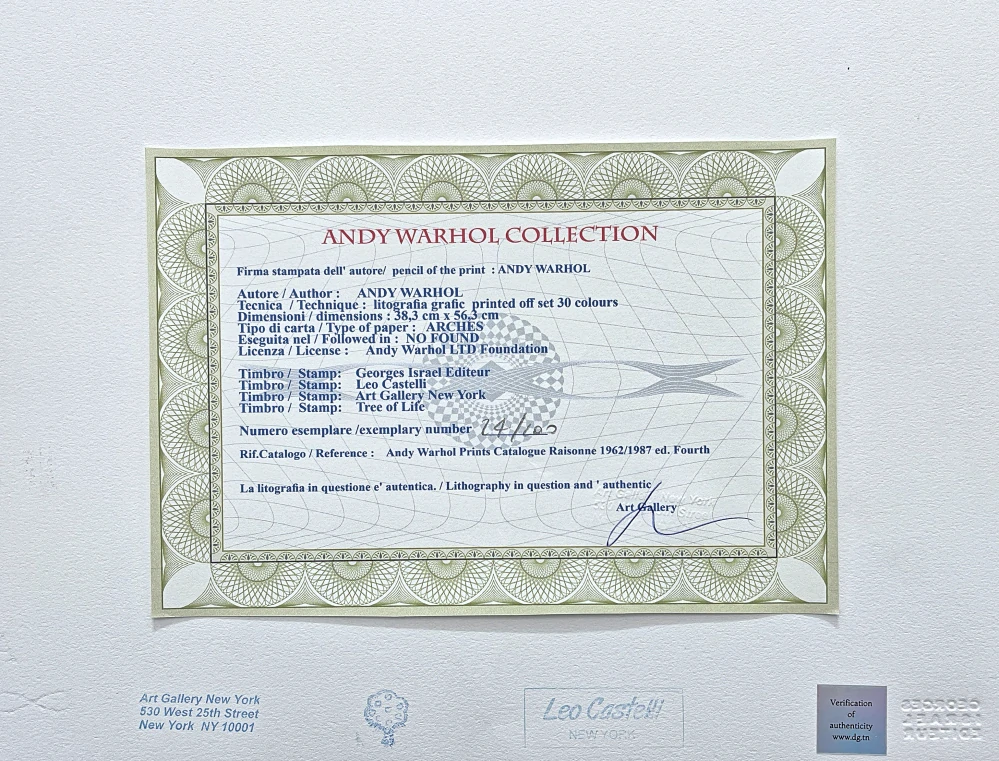 Andy Warhol - Act Love 24/100 - edice Leo Castelli s certifikátem