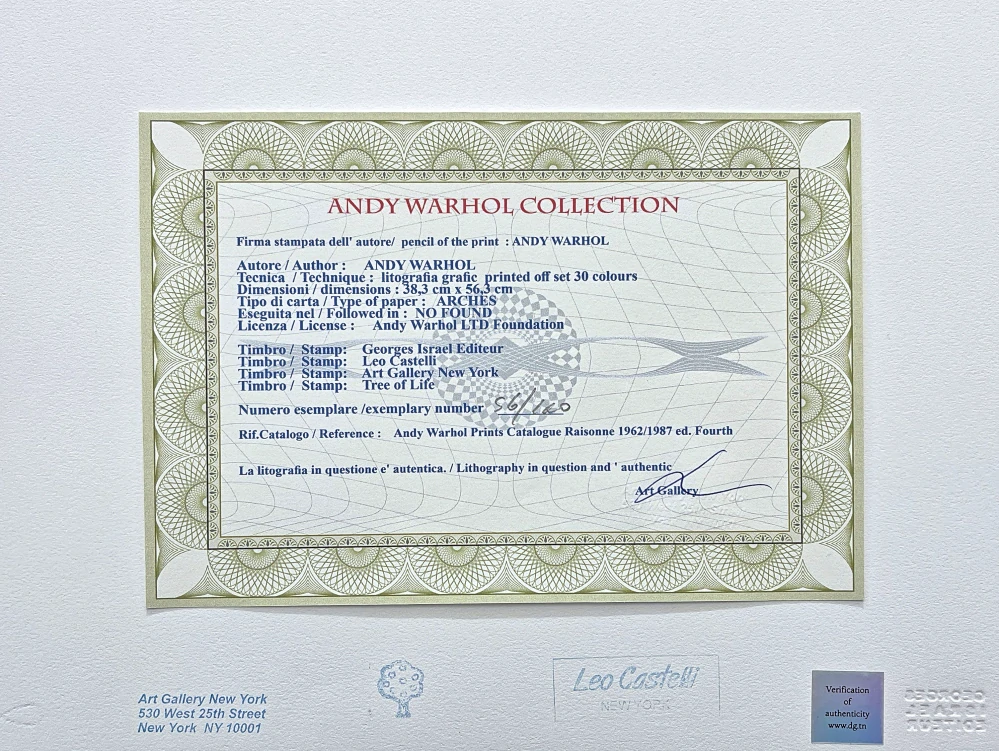 Andy Warhol - Gangster Funeral 56/100 - edice Leo Castelli s certifikátem