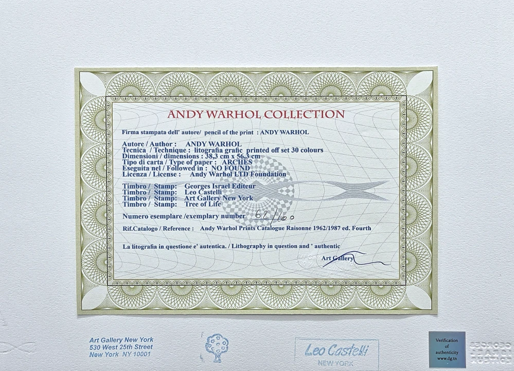 Andy Warhol - 4x Jackie Kennedy 62/100 - edice Leo Castelli s certifikátem