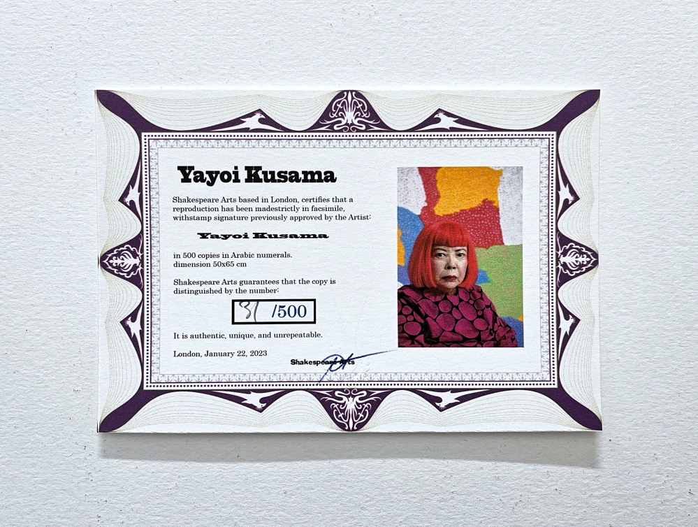 Yayoi Kusama - Shoes 31/500 - signováno, číslovaná edice, 50x65 cm
