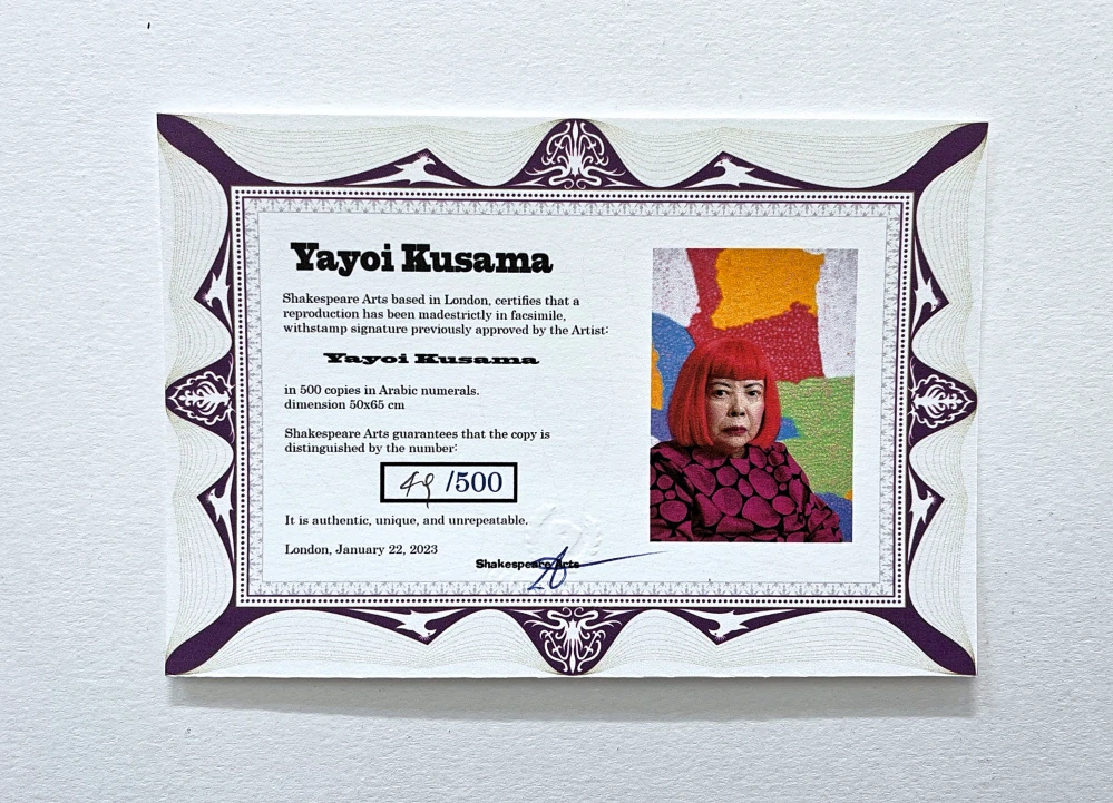 Yayoi Kusama - Flowers 49/500 - signováno, číslovaná edice, 65x50 cm