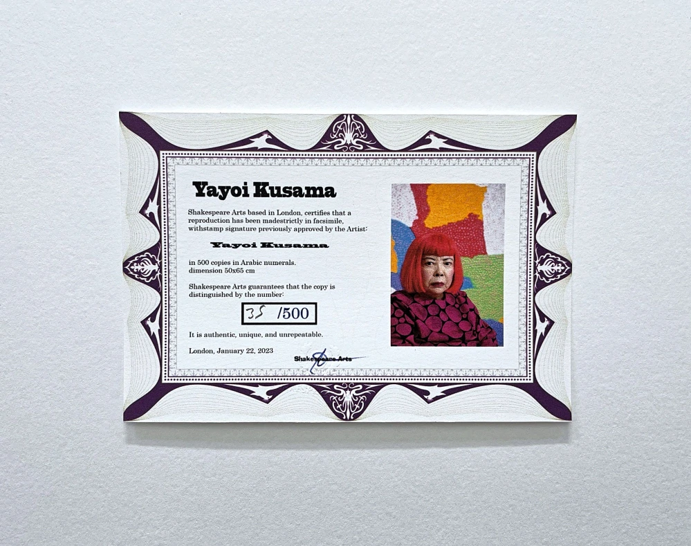 Yayoi Kusama - Flowers and Vase x/500 - signováno, číslovaná edice, 50x65 cm