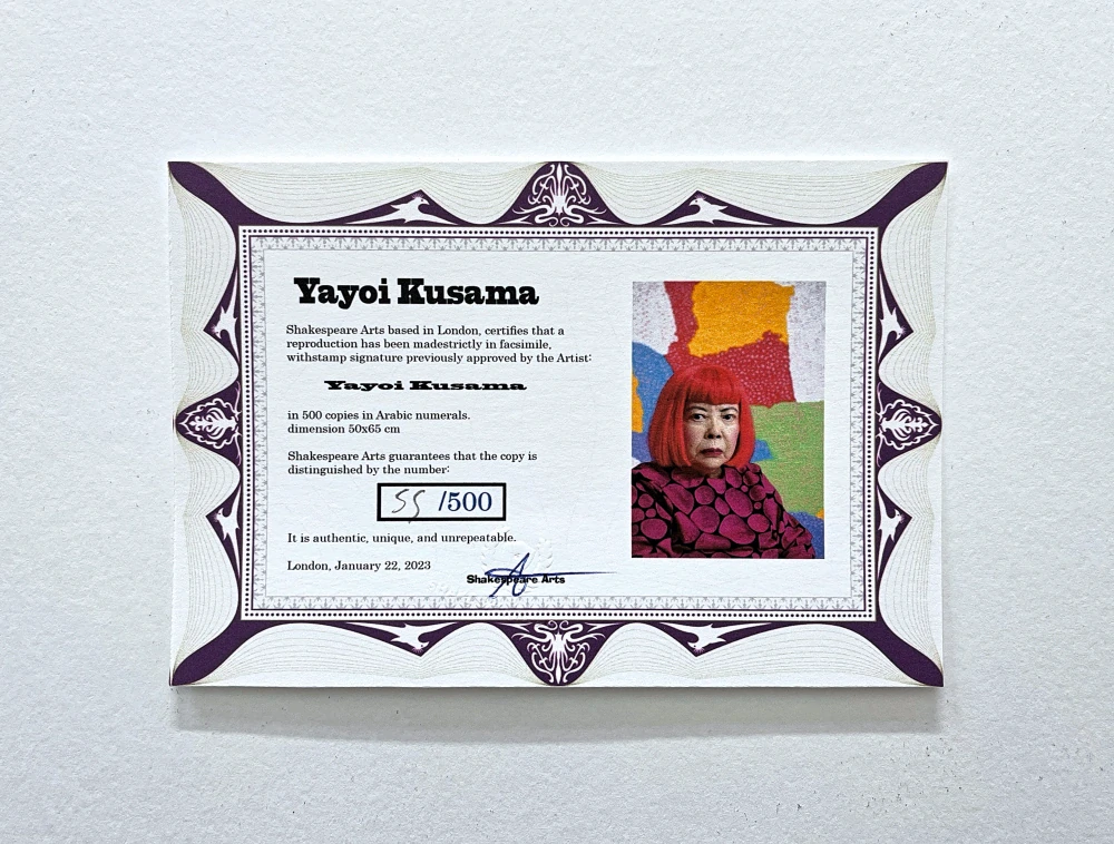 Yayoi Kusama - Flower bloomed in my heart 55/500 - signováno, číslovaná edice, 50x65 cm